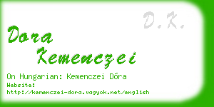 dora kemenczei business card