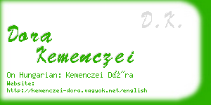 dora kemenczei business card